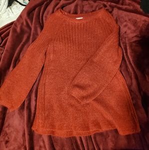 Red Knit Oversized Sweater